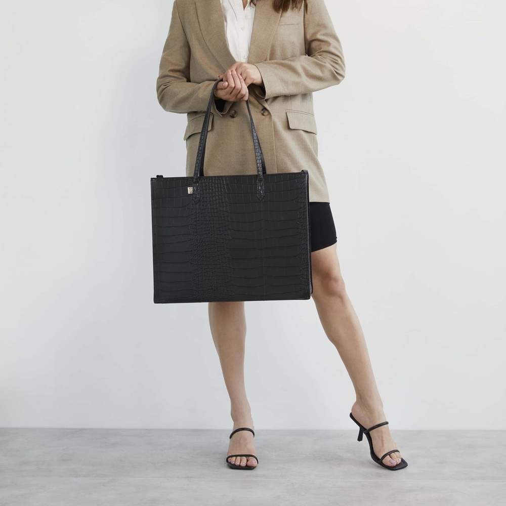 Beis large work tote - black croc🐊